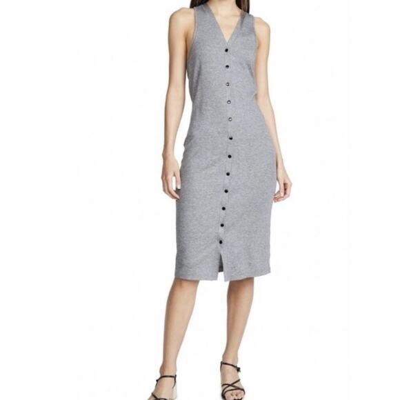 RAG & BONE Mac Midi Tank Dress in Heather Gray Sz S - Picture 1 of 11